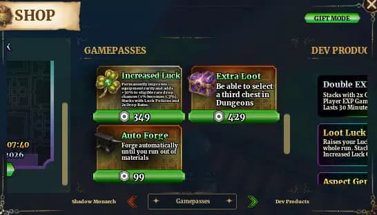 DL > Increased Luck > 349R