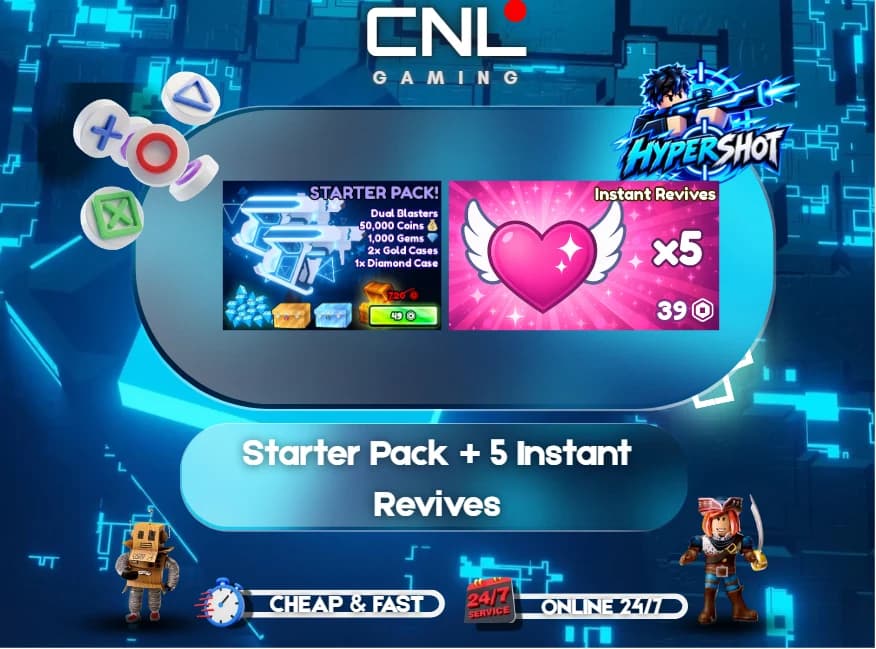 Hypershot - Starter Pack + 5 Instant Revives [98R]
